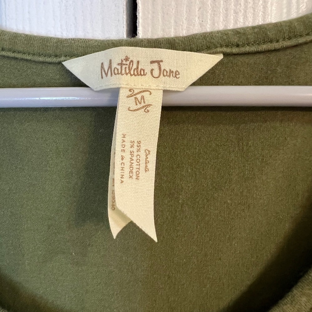 Matilda Jane‎ Tiered Maxi Dress Olive Green Casual Boho Fall Womens Size M - Picture 7 of 12